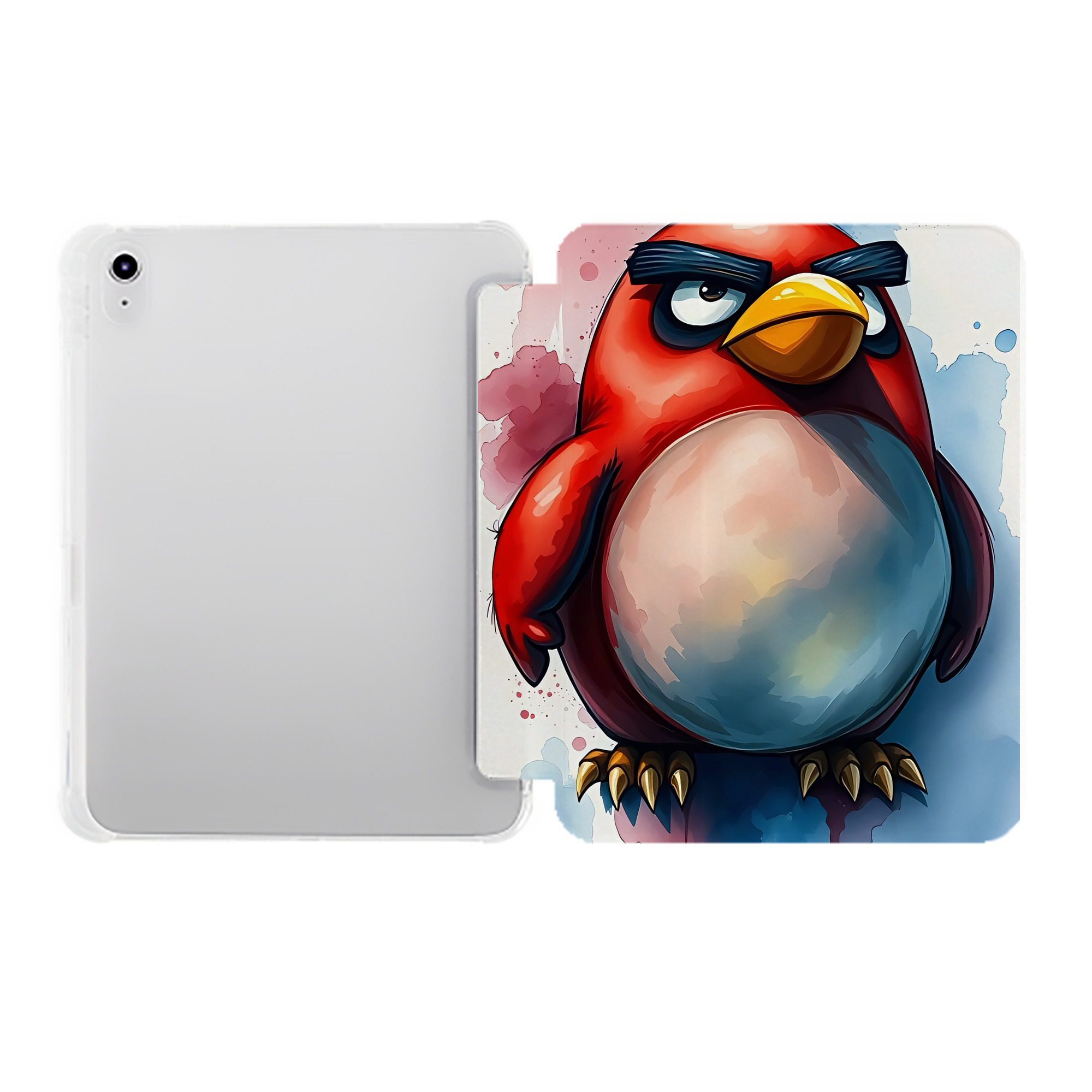 （画像用） Angry Birds アングリーバード IPad ケース ペン収納付き 三つ折りスタンド PUレザー×シリコン 対応機種9.5/10.5/10.9インチ